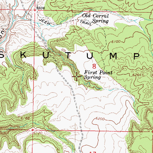 Topographic Map of First Point Spring, UT