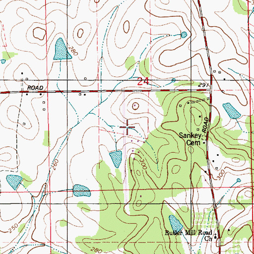 Topographic Map of Pine Needles, AL