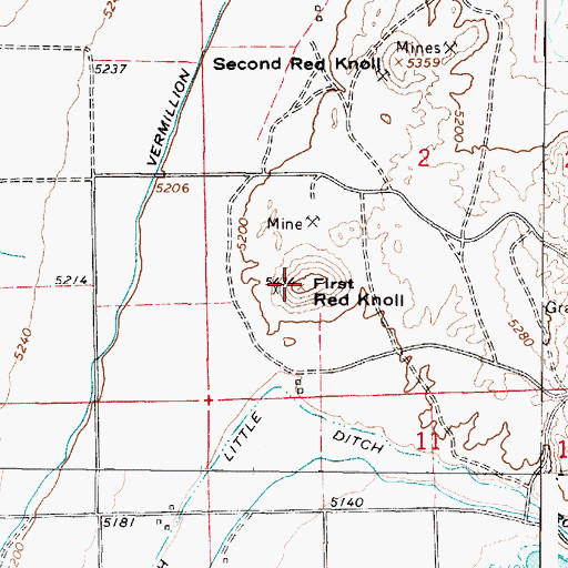 Topographic Map of First Red Knoll, UT