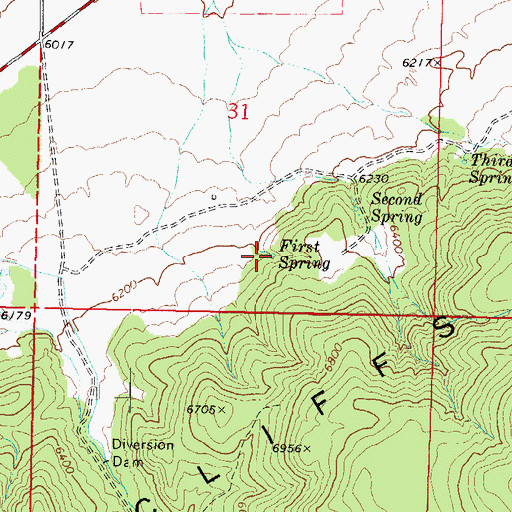 Topographic Map of First Spring, UT