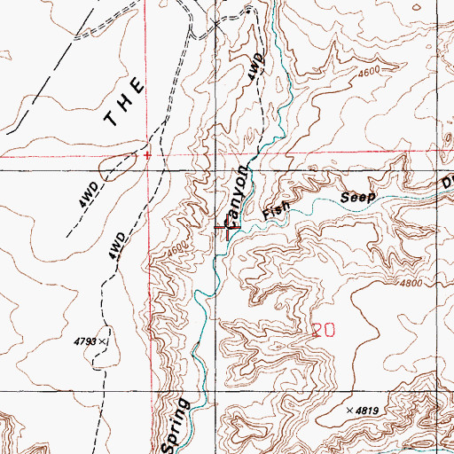 Topographic Map of Fish Seep Draw, UT