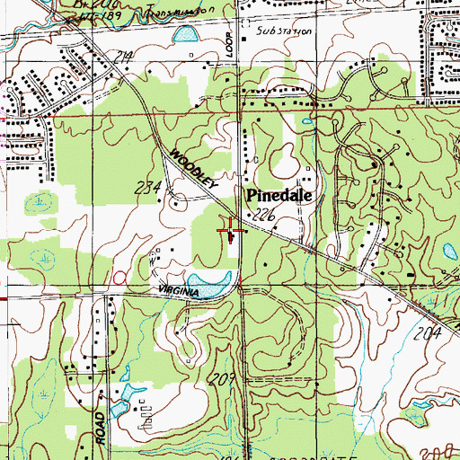 Topographic Map of Pinedale Baptist Church, AL