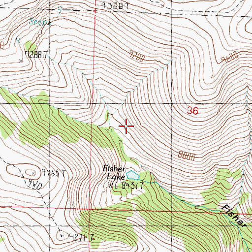 Topographic Map of Fisher Lake, UT
