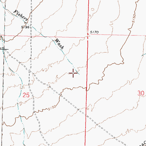 Topographic Map of Fishers Wash, UT