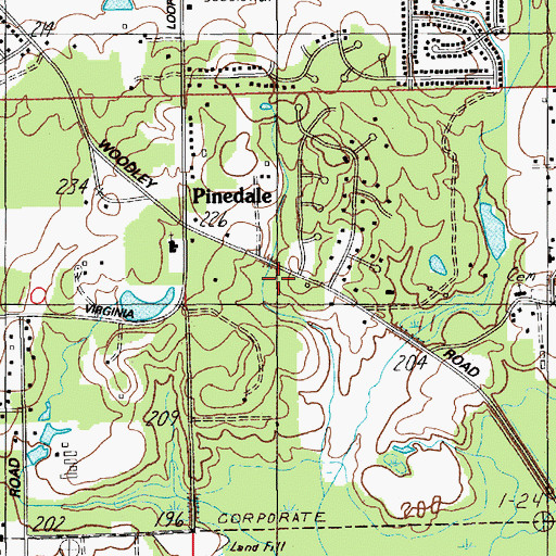 Topographic Map of Pinedale Community Center, AL