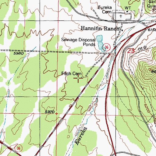 Topographic Map of Fitch Cemetery, UT