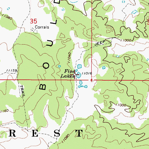 Topographic Map of Five Lakes, UT