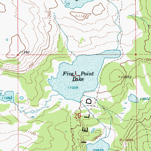 Topographic Map of Five Point Lake, UT