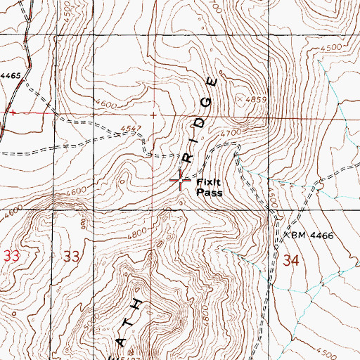 Topographic Map of Fixit Pass, UT