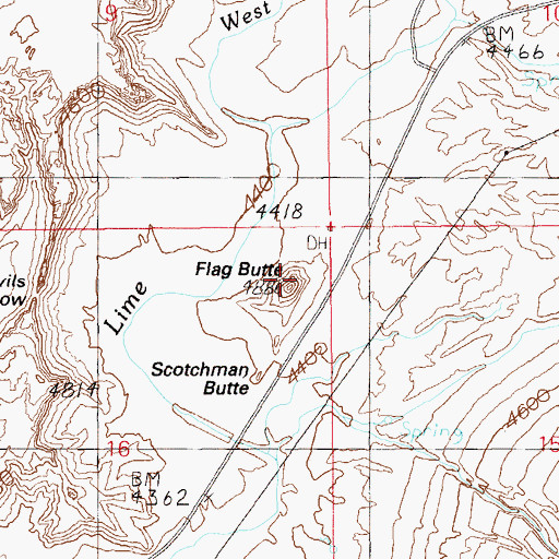 Topographic Map of Flag Butte, UT