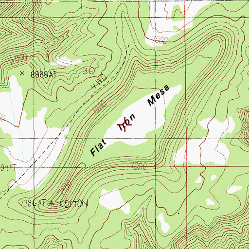 Topographic Map of Flat Iron Mesa, UT