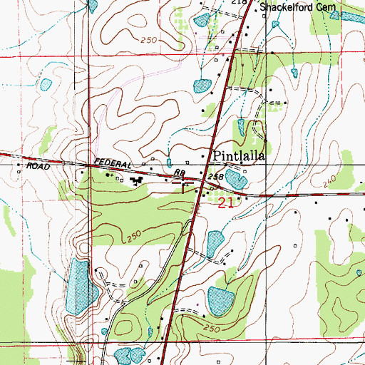 Topographic Map of Pintlalla Church, AL