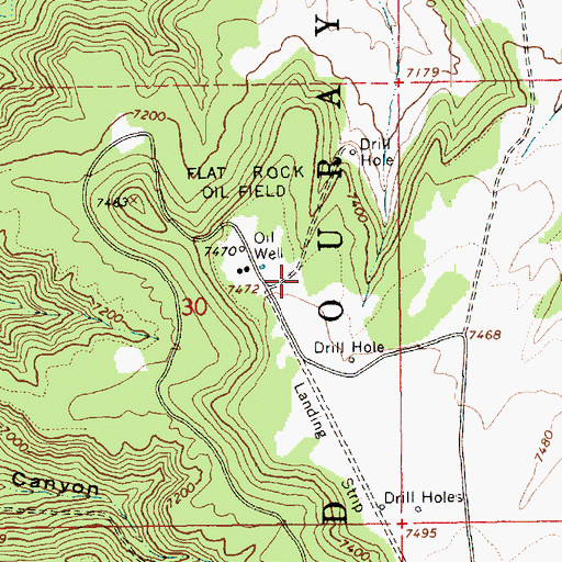Topographic Map of Flat Rock Oil Field, UT