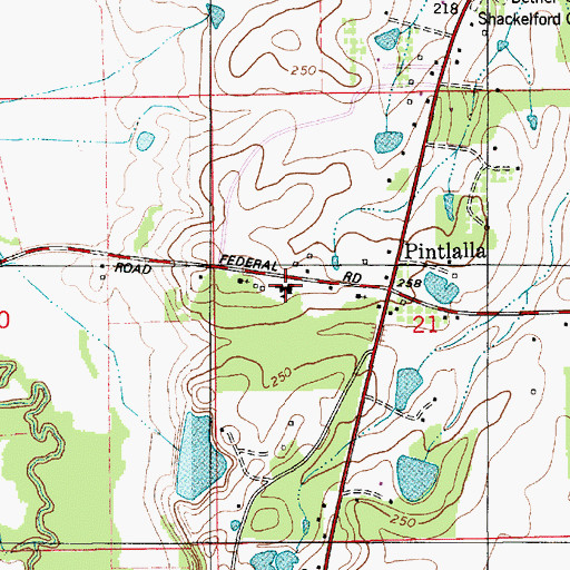 Topographic Map of Pintlala Elementary School, AL