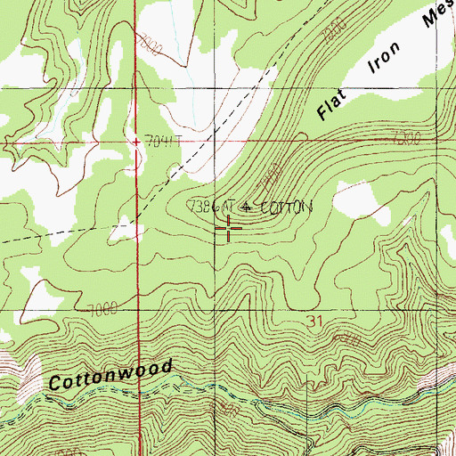 Topographic Map of Flat Top, UT