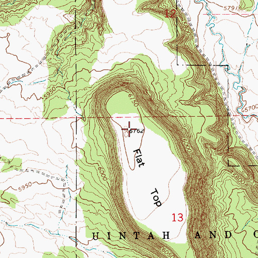 Topographic Map of Flat Top, UT