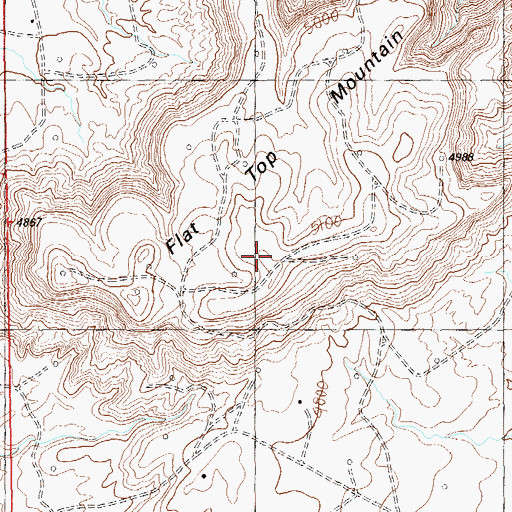 Topographic Map of Flat Top Mountain, UT