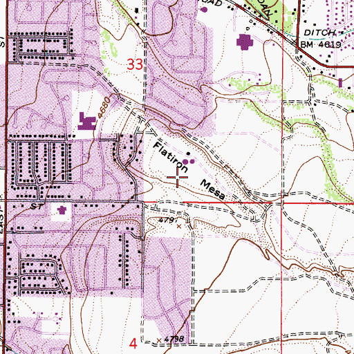 Topographic Map of Flatiron Mesa, UT