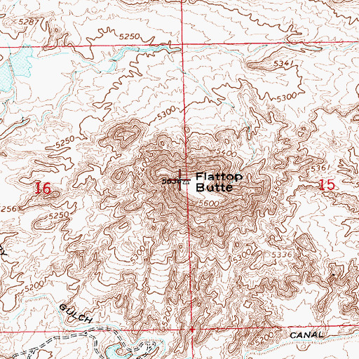 Topographic Map of Flattop Butte, UT