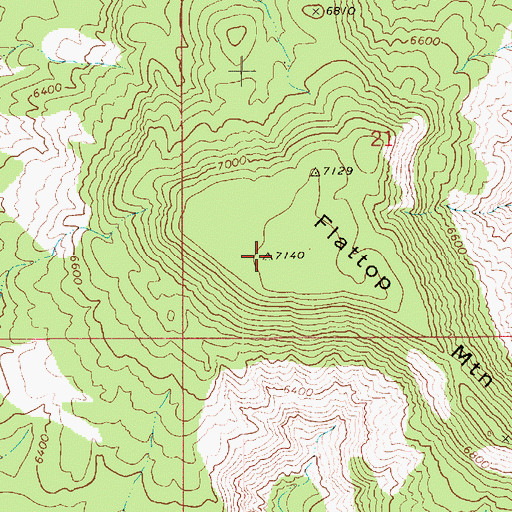Topographic Map of Flattop Mountain, UT