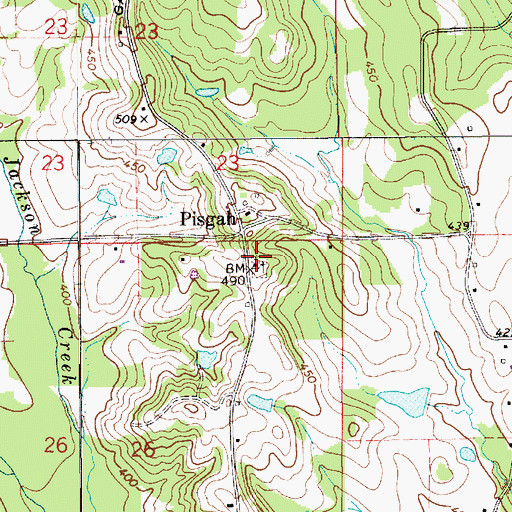 Topographic Map of Pisgah Church, AL