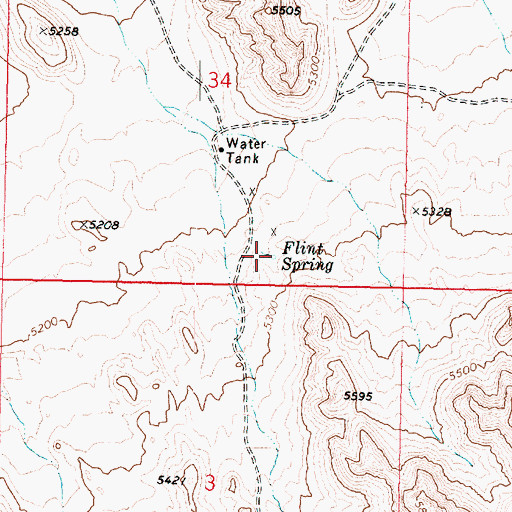 Topographic Map of Flint Spring, UT