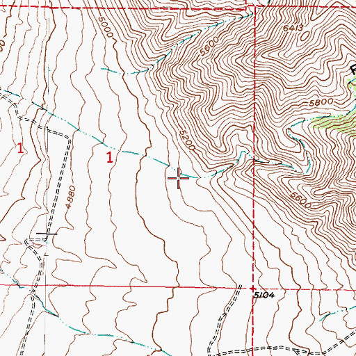 Topographic Map of Flood Canyon, UT
