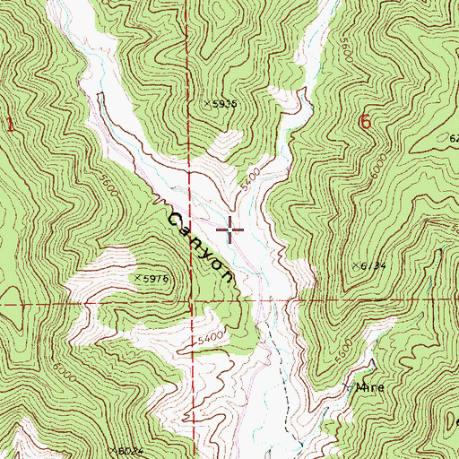 Topographic Map of Flume Canyon, UT