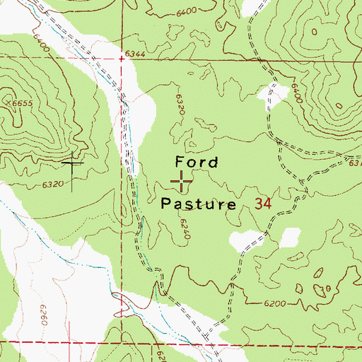 Topographic Map of Ford Pasture, UT