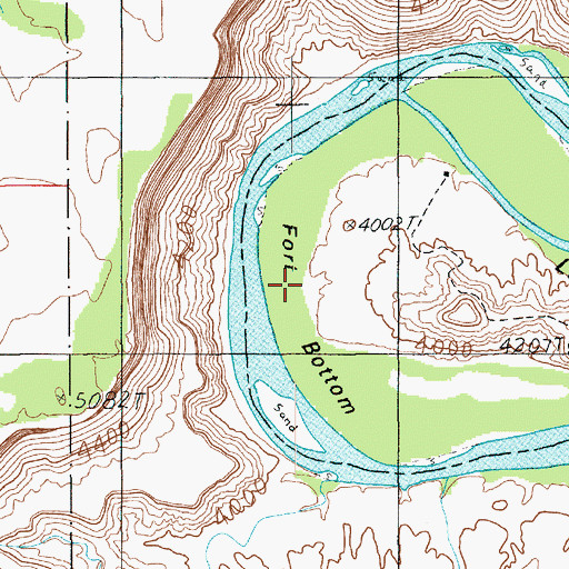 Topographic Map of Fort Bottom, UT