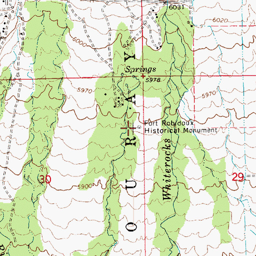 Topographic Map of Fort Robidoux Historical Monument, UT