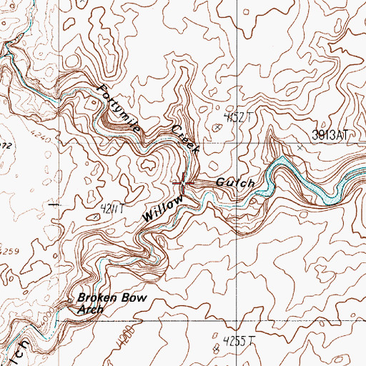 Topographic Map of Fortymile Gulch, UT