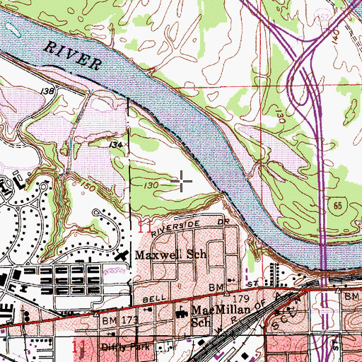 Topographic Map of Powder Magazine Park, AL