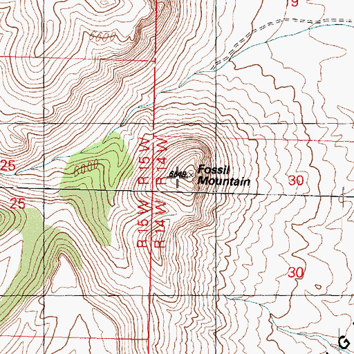 Topographic Map of Fossil Mountain, UT