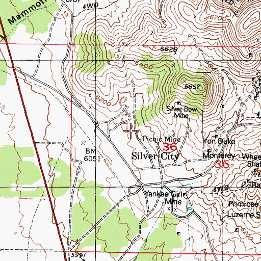 Topographic Map of Four Aces Mine, UT