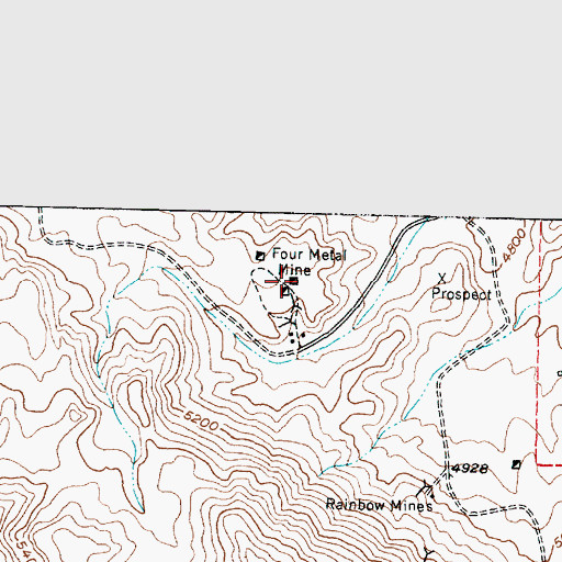 Topographic Map of Four Metal Mine, UT
