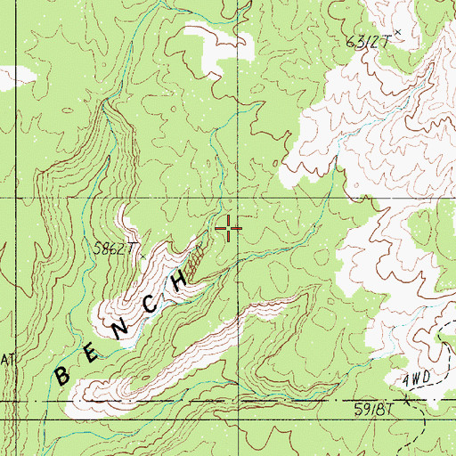 Topographic Map of Four Mile Bench, UT