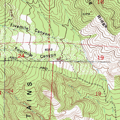 Topographic Map of Fourmile Canyon, UT
