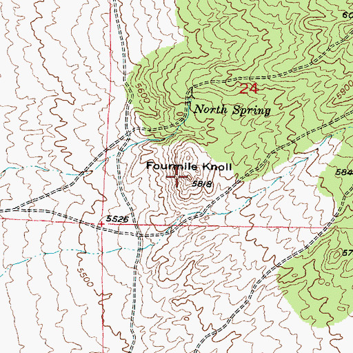 Topographic Map of Fourmile Knoll, UT