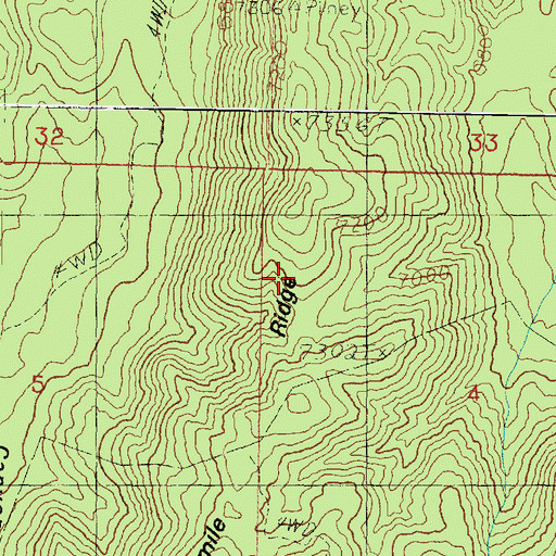 Topographic Map of Fourmile Ridge, UT