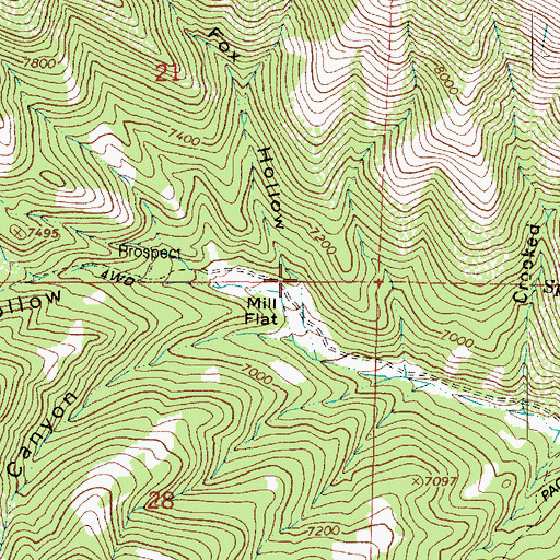Topographic Map of Fox Hollow, UT
