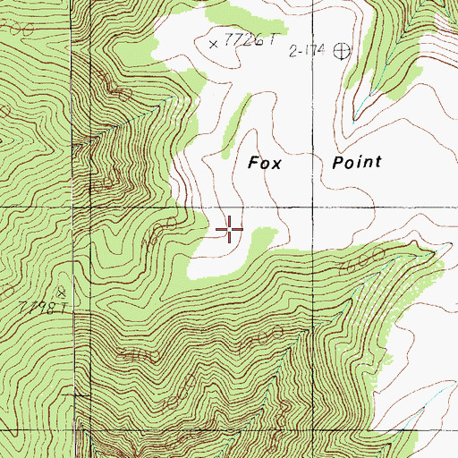 Topographic Map of Fox Point, UT