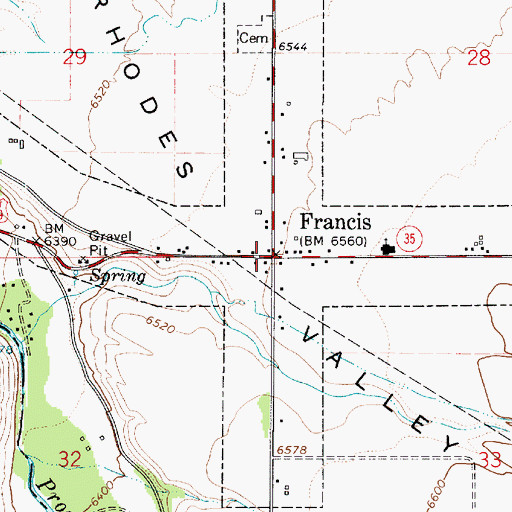 Topographic Map of Francis, UT