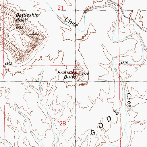 Topographic Map of Franklin Butte, UT