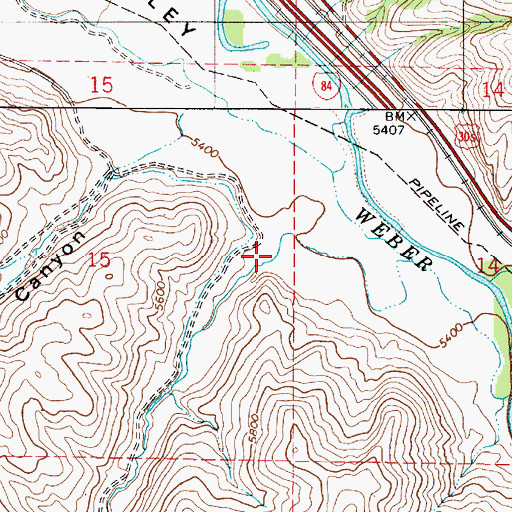 Topographic Map of Franklin Canyon, UT