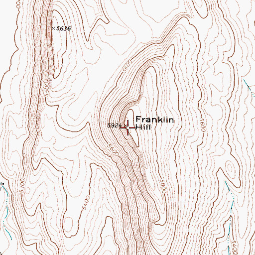 Topographic Map of Franklin Hill, UT