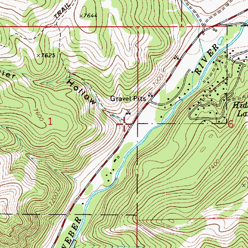 Topographic Map of Frazier Hollow, UT