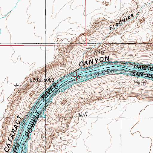Topographic Map of Freddies Cistern, UT