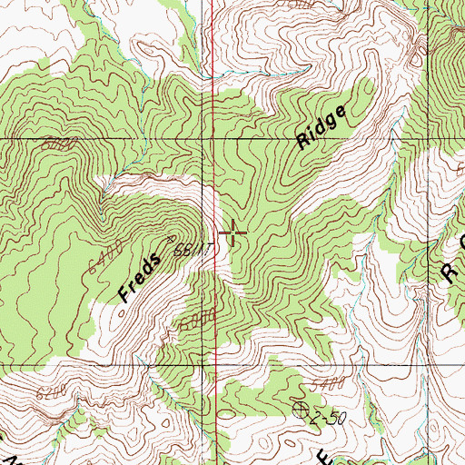 Topographic Map of Freds Ridge, UT