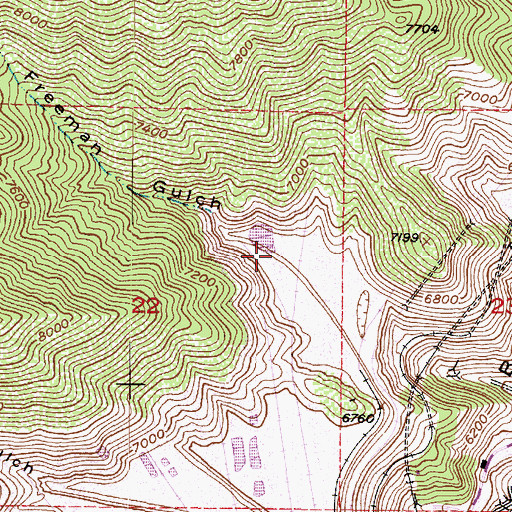 Topographic Map of Freeman Gulch, UT